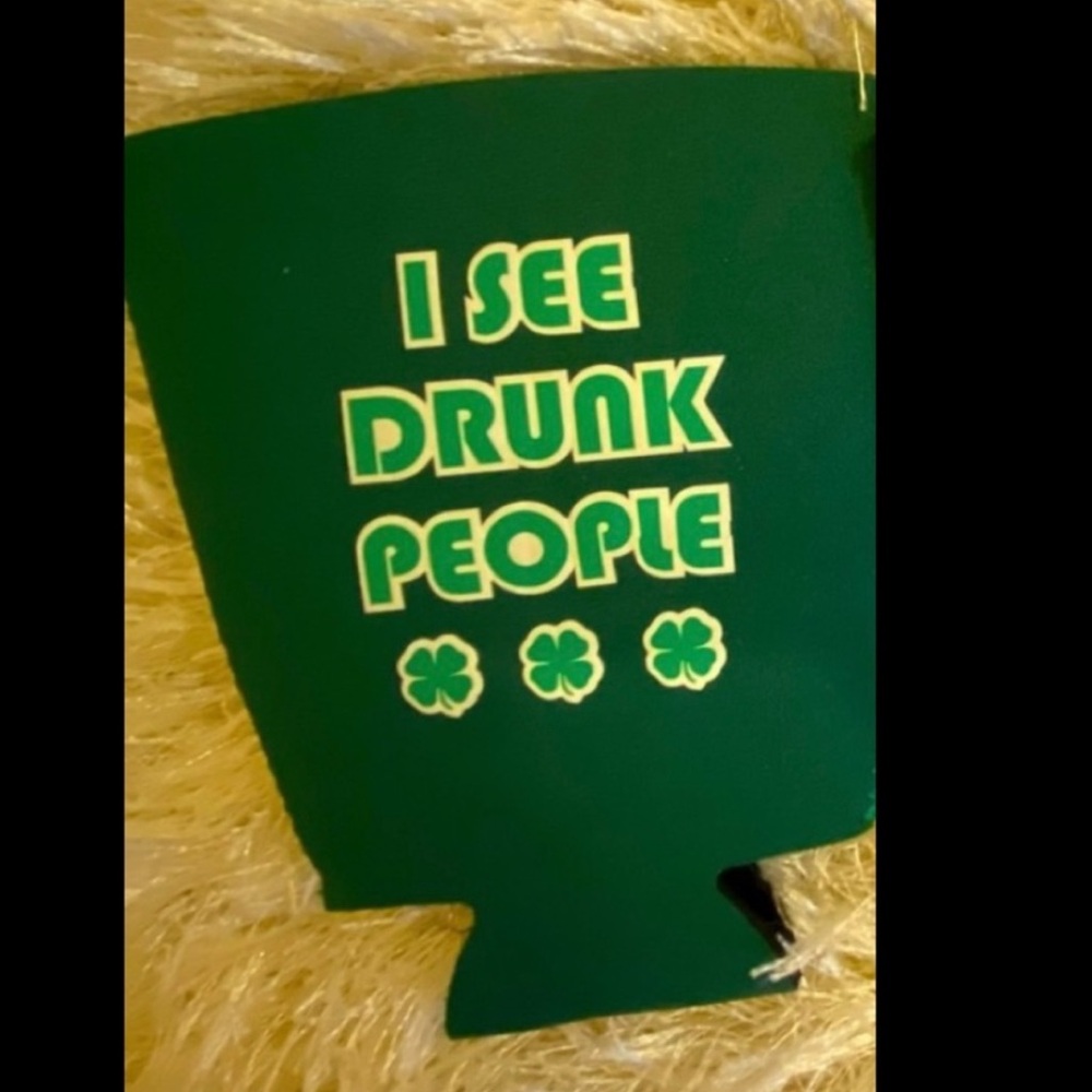 Green Drink Sleeve with Humorous Text